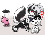 2026 anthro beagle black_clouds black_ears bottomwear breasts canid canid_demon canine canis cartoon_network clothing cloud collar courage_the_cowardly_dog courage_the_cowardly_dog_(character) crossover demon digital_media_(artwork) domestic_dog eyelashes eyes_closed female feral fingerless_gloves fur gloves grey_hair group hair handwear heart_(marking) hellaverse hellhound helluva_boss hunting_dog legginggs loona_(helluva_boss) male mammal markings mythological_canine mythological_creature mythology peanuts_(comic) pink_body pink_fur rain_cloud raining red_sclera sad scent_hound shinragod shorts snoopy spiked_collar spikes spots spotted_body spotted_fur teeth toeless_legwear topwear trio white_body white_eyes white_fur