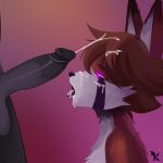 1:1 absurd_res anthro big_ears bodily_fluids brown_body brown_fur candy canid canine chocolate cum cum_on_face cum_on_penis demon dessert duo femboy food fox fur genital_fluids genitals glowing glowing_eyes hi_res male male/male mammal normanthefox penis purple_eyes tongue white_body white_fur