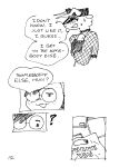 2024 alpaca anthro bag black_and_white blush bodily_fluids bra camelid clothing comic cowbell dialogue domestic_cat dreadlocks duo english_text eyewear fake_horns felid feline felis female fishnet_clothing fishnet_topwear floppy_ears freckles gaydottiff glasses hair hat headgear headwear hi_res mammal martha_(gaydottiff) monochrome neck_tuft open_mouth page_number penny_(gaydottiff) question_mark simple_background speech_bubble sweat sweatdrop text topwear tuft underwear wearing_glasses white_background