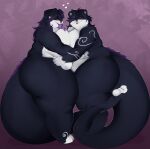 anthro belly belly_overhang belly_squish big_belly big_breasts big_butt black_body breast_squish breasts breasts_frottage butt chubby_cheeks duo facial_piercing fake_anna female female/female hi_res huge_belly huge_breasts huge_butt huge_hips huge_thighs long_tongue mammal mustelid nose_piercing nose_ring otter overweight overweight_anthro overweight_female piercing ring_piercing selfcest square_crossover squeezing squish thick_thighs tongue wide_hips