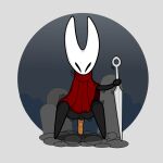 1:1 2025 absurd_res anthro anus arthropod black_body black_eyes clothed clothed_anthro clothed_female clothing crouching empty_eyes featureless_hands featureless_legs feces female female_anthro female_pooping front_view genitals hi_res hollow_knight_(franchise) hornet's_needle hornet_(hollow_knight) insect multicolored_body narrowed_eyes pooping red_clothing red_robe robe sim_son solo straining team_cherry two_tone_body vulva white_body