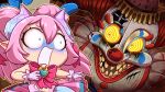 16:9 2025 2_horns 5_fingers accessory animatronic bangs bent_arm blue_eyes blue_fingers blue_horn bodily_fluids brown_clothing brown_hat brown_headwear chibidoki clothed clothed_female clothed_humanoid clothing clown colored crystal crystal_horn digital_drawing_(artwork) digital_media_(artwork) dress duo english_description eyebrows eyelashes female female_humanoid fingers five_nights_at_freddy's five_nights_at_freddy's:_secret_of_the_mimic five_nights_at_freddy's:_security_breach gaelfox gloves grey_clothing grey_topwear gums hair hair_accessory hair_ribbon handwear hat headgear headwear hi_res horn horned_humanoid humanoid humanoid_pointy_ears jackie_(fnaf) larger_female larger_humanoid light lighting lips machine multicolored_horn no_eyebrows noseless not_furry open_mouth open_smile orange_outline outline pigtails pink_bow pink_clothing pink_dress pink_eyebrows pink_gloves pink_gums pink_hair pink_handwear pink_ribbon pointy_ears pseudo_horn red_eyelashes red_eyes red_hair red_lips red_nose ribbons robot robot_humanoid scared scottgames shaded simple_background size_difference smaller_female smaller_humanoid smile smiling_at_another standing steel_wool_studios straight_arm sweat sweaty_face tan_body tan_skin tan_teeth teeth the_mimic_(fnaf) topwear vtuber white_body widescreen yellow_outline yellow_sclera