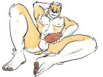  anonymous_artist anthro balls canid canine canis domestic_dog eyewear foreskin genitals glasses hand_on_head hi_res lying male mammal muscular muscular_male neck_tuft nipples on_back pawpads penis presenting presenting_penis shiba_inu solo solo_focus spitz spread_legs spreading tail_tuft tuft 