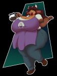  absurd_res anthro apron beverage big_breasts bottomwear bovid bovine bread breasts brewheardt cattle clothing coffee female food hi_res huge_breasts mammal maybel obese obese_female overweight overweight_female pants shirt solo thick_thighs topwear 