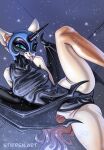 anthro bat_wings blep bodysuit camel_toe clothing equid equine female friendship_is_magic hasbro hi_res horn latex latex_bodysuit latex_clothing latex_skinsuit lidded_eyes looking_at_viewer mammal membrane_(anatomy) membranous_wings my_little_pony mythological_creature mythological_equine mythology nightmare_moon_(mlp) pinup ponysuit pose skinsuit solo spread_legs spreading stirren tight_clothing tongue tongue_out winged_unicorn wings