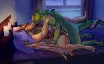 absurd_res anal anal_penetration anthro anthro_on_anthro anthro_penetrated anthro_penetrating anthro_penetrating_anthro argonian balls bed bedroom bedroom_sex blush bodily_fluids candle clainekun dragon duo erection european_mythology eyes_closed from_front_position furniture genital_fluids genitals gold_scales green_body green_scales heart_symbol heathywolf hi_res horn kiss_on_lips kissing lying lying_on_bed male male/male male_penetrated male_penetrating male_penetrating_male markings microsoft missionary_position mythological_creature mythological_scalie mythology nude on_back on_bed penetration penile penile_penetration penis precum reptile romantic romantic_sex scale_markings scales scalie sex smile tail tazguul the_elder_scrolls western_dragon wings