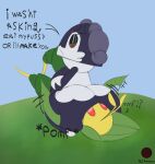 2026 angry arthropod artist_name big_butt brown_eyes butt colored comic cross-popping_vein deeva_(drwrandom) dialogue digital_drawing_(artwork) digital_media_(artwork) drwrandom duo english_text eyeshadow facesitting female female/female feral flat_colors generation_5_pokemon generation_8_pokemon grass hi_res horn indeedee indeedee_(female) leavanny levi_(drwrandom) makeup nintendo on_rock plant pokemon pokemon_(species) purple_body red_eyes rock shocked shortstack signature sitting sitting_on_another size_difference text watermark
