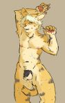 2026 5_fingers anthro arm_tuft balls black_body black_chastity_cage black_fur blush bodily_fluids chastity_cage chastity_cage_only chastity_device chastity_device_only claws countershade_arms countershade_face countershade_fur countershade_legs countershade_thighs countershade_torso countershading cum cum_covered cum_drip cum_on_face digital_drawing_(artwork) digital_media_(artwork) dogingoodmood dripping elbow_tuft felid feline finger_claws fingers fur fur_markings genital_fluids genitals green_eyes hair hi_res looking_at_viewer lying male mammal markings messy multicolored_body multicolored_fur navel nipples nude nude_anthro nude_male on_back one_eye_closed pawpads penis pink_pawpads portrait serval simple_background solo spots spotted_markings tail tan_background three-quarter_portrait tuft wearing_chastity_cage wearing_chastity_device white_hair yellow_body yellow_countershading yellow_fur