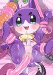 2026 absurd_res ambiguous_species anal anal_penetration anthro anthro_penetrated balls beady_eyes biped blush blush_lines carrot chibi cute_fangs digital_drawing_(artwork) digital_media_(artwork) fangs food genitals glans half-erect hi_res high-angle_view humanoid_genitalia humanoid_penis looking_at_viewer male male_anthro mascot monotone_body mostly_nude mostly_nude_anthro mostly_nude_male navel open_mouth open_smile penetration penis penis_tentacles plant plantigrade purple_body restrained restrained_arms restrained_by_tentacles restrained_legs rinrin_(pixiv) sex shaded slightly_chubby slightly_chubby_anthro slightly_chubby_male smile soft_shading solo tail teeth tentacle_in_ass tentacle_penetration tentacle_sex tentacles tentacles_around_arms tentacles_around_legs thrust_lines thrusting tongue_showing vegetable