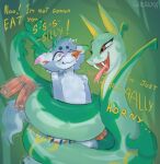 2_penises animal_genitalia animal_penis anthro anthro_on_feral bestiality blue_body blue_claws body_around_body bound canid canine claws cunning duo duo_focus fan_character fangs feral forest_background forked_tongue full-length_portrait generation_5_pokemon genitals green_body group headpat hemipenes heterochromia hi_res holding_another hug hugging_another larger_feral long_body looking_at_another male male/male mammal multi_genitalia multi_penis multicolored_body nervous nintendo no_limbs orange_pawpads pawpads penis pink_penis pink_tongue pokemon pokemon_(species) portrait red_eyes reptile scalie scared serperior shaking shieshuqqq size_difference smaller_anthro smile snake speech_bubble squeezing teeth throbbing throbbing_penis tongue wrapped_body wrapped_tail
