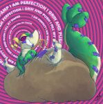 2026 abstract_background absurd_res ambiguous_gender animate_inanimate anthro anthrofied big_diaper big_tail biped diaper diaper_creature digital_media_(artwork) english_text excessive_feces feces generation_5_pokemon green_body green_tail hi_res huge_diaper hyper hyper_feces hyper_soiling hypnosis mind_control nintendo pokemon pokemon_(species) pokemorph reptile ringed_background ringed_eyes sagging_diaper scalie signature snivy soiled_diaper soiling solo stained_diaper stormdragonblue tail text unclean_diaper used_diaper