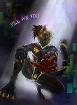 bad_end bite blood bodily_fluids claw_marks clothing corruption fay(thefaynixx) felid glitch hi_res hypnosis hypnotic_eyes insane latex latex_clothing latex_skinsuit leopard male mammal mind_control nakase null_bulge pantherine paws skinsuit solo tight_clothing