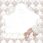  1girl :o argyle_border border bow bow_earrings brown_border brown_eyes brown_hair chinese_commentary commentary_request drill_hair earrings expressionless eyelashes eyes_visible_through_hair flower gift_of_renewal_(infinity_nikki) hat hat_bow hat_flower head_only heart-shaped_hat highres house infinity_nikki jewelry light_blush long_hair nikki_(series) parted_lips sample_watermark side_ponytail solo striped_bow watermark watermark_grid white_background white_bow white_flower white_hat xiaohongshu_watermark yonghutylm 