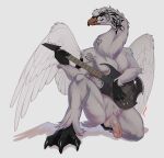 anatid anseriform anserine anthro avian beak bird deadgarden electric_guitar erection genitals goose guitar hi_res male metal musical_instrument penis piercing plucked_string_instrument rock scar solo string_instrument tattoo trans_(lore) trans_man_(lore) wings