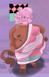 animate_inanimate anthro barazoku belly belly_nipples biteki_(cowprintsoda) bovid bovine brown_body brown_markings brown_nipples cattle clothing cowprintsoda floral_shoppe for_a_head greek_clothing greek_toga hi_res hooves living_statue looking_at_viewer male mammal marble markings moobs nipples object_head overweight overweight_anthro overweight_male pseudo_hair sculpture shaded simple_background simple_shading solo statue statue_head toga vaporwave