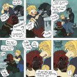 1:1 6_panel_comic aggressive angry anthro arm_grab artist_logo barefoot bathroom black_hair black_sclera blonde_hair blue_eyes bodily_fluids border_collie bottomwear canid canine canis cigarette cigarette_in_mouth clothed clothing collie comforting comic crying desperation dialogue domestic_dog dunk english_text eye_contact feces feet fur grey_body grey_fur group hair hand_on_head herding_dog hi_res husky hybrid inside jeremy_(kriek_wildebeest) kriek_wildebeest logo looking_at_another male mammal multiple_scenes name_in_dialogue nordic_sled_dog object_in_mouth page_number pants pastoral_dog portuguese_water_dog pushing_away ravi_(kriek_wildebeest) red_hair serious sheepdog sobbing speech_bubble spitz tail tears text toilet tom_(kriek_wildebeest) trio watermark wolf worried_for_other yellow_body yellow_eyes yellow_fur