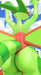  anthro butt clothed clothing flygon green_body hi_res nintendo one-piece_swimsuit ozoneserpent pok&eacute;mon pok&eacute;mon_(species) pok&eacute;morph rear_view swimwear thick_thighs video_games 