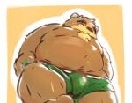  2022 anthro belly big_belly blush brown_body bulge clothing kemono lifewonders male mammal overweight overweight_male solo tokyo_afterschool_summoners torausimuma7 underwear ursid video_games volos 