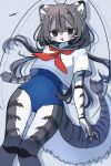 115meg 4_fingers ahoge anthro asian_clothing bangs black_eyes blush clothed clothing colored digital_drawing_(artwork) digital_media_(artwork) dipstick_ears domestic_cat ear_markings east_asian_clothing felid feline felis female female_anthro fingers fish_tail fully_clothed fur grey_body grey_fur grey_hair grey_stripes hair hi_res japanese_clothing japanese_school_uniform kemono knock-kneed long_hair looking_at_viewer mammal markings multicolored_ears open_mouth pawpads paws pink_pawpads school_uniform serafuku shaded signature slim slim_anthro slim_female smile solo striped_body striped_fur stripes tail tail_markings tile tuft uniform whiskers white_body white_fur