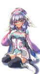  1girl braid breasts cape crown_braid dress gloves hat head_wings highres juliet_sleeves leggings long_sleeves medium_breasts melia_antiqua o-ring puffy_sleeves short_dress siebolds_demon simple_background solo thighhighs white_background xenoblade_chronicles xenoblade_chronicles_(series) 