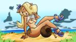 16:9 accessory activision anthro bandicoot beach big_butt bikini bikini_bottom bodily_fluids bow_ribbon bracelet butt butterbeater clothed clothing coco_bandicoot coconut crash_bandicoot_(series) drinking_straw drupe_(fruit) eyes_closed female flower flower_in_hair food footwear fruit hair hair_accessory heat_(temperature) hi_res high_heels jewelry mammal marsupial open_mouth plant raised_clothing raised_topwear shirt shoes solo sweat sweatdrop swimwear tank_top topwear two-piece_swimsuit widescreen