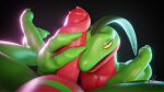 3d_(artwork) akishogo anthro big_penis blender_(artwork) digital_media_(artwork) duo erection generation_3_pokemon genitals green_body grovyle handjob hi_res humanoid_genitalia humanoid_penis leaf leaf_hair long_tongue male male/male nintendo nude oral penile penis plant plant_hair pokemon pokemon_(species) pseudo_hair red_body sex tongue tongue_out tonguejob