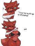 2026 5_fingers absurd_res anthro big_breasts biped black_bra black_clothing black_panties black_underwear blush bra bra_strap_showing_(meme) breasts canid canine clothed clothed_anthro clothed_female clothing crossgender ellipsis eyeshadow female female_anthro fexa_(cryptiacurves) fingers five_nights_at_freddy's fox foxgumie foxy_(fnaf) fredina's_nightclub fur glistening glistening_body glistening_breasts hair hi_res huge_breasts humanoid_hands makeup mammal meme microsoft minecraft mojang mtf_crossgender navel nipple_outline panties question_mark red_body red_ears red_fur red_hair red_tail scottgames solo standing tail thick_thighs underwear wide_hips xbox_game_studios yellow_eyes
