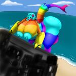 1:1 absurd_res aquatic balls belly big_balls big_belly big_breasts big_butt breasts butt female fish genitals hi_res huge_breasts huge_butt machine mecha project_alex protogen shark shark_tail thick_thighs wide_hips