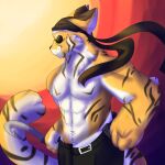  anthro felid hi_res madness_combat_(series) male mammal muscular pantherine sanford_(madness_combat) solo tiger 
