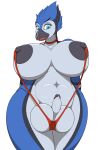  2:3 abs absurd_res alpha_channel anthro areola aroused avian ball_squish balls beak big_areola big_balls big_breasts big_nipples bikini bird black_glans black_nipples blue_body blue_eyes blue_jay bodily_fluids breasts breasts_apart cel_shading clothing corvid curvy_figure dripping erect_nipples erection eyebrows eyelashes genital_fluids genitals glans glistening glistening_body grey_body gynomorph hands_behind_back hi_res huge_balls huge_breasts huge_thighs ineffective_clothing intersex jay_(bird) johnmarten looking_at_viewer markings mostly_nude multicolored_body navel new_world_jay nipple_slip nipples open_mouth oscine passerine penis portrait precum precum_drip puffy_areola puffy_nipples raised_eyebrow red_clothing shaded simple_background sling_bikini small_penis solo squish standing striped_markings stripes swimwear tagme thick_thighs three-quarter_portrait tight_clothing transparent_background two_tone_body voluptuous wide_hips 