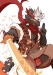  accessory asian_clothing canid canine canis chaps clothing domestic_dog east_asian_clothing fundoshi headband hi_res japanese_clothing lifewonders looking_at_viewer male mammal melee_weapon muscular muscular_male scarf solo sword tadatomo tokyo_afterschool_summoners underwear video_games weapon 