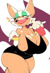  anthro big_breasts blush bodily_fluids breasts chiropteran cleavage clothed clothing dumpiwumpi female hi_res huge_breasts mammal rouge_the_bat sega solo sonic_the_hedgehog_(series) sweat 