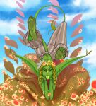  absurd_res accessory barefoot big_ears biped blep braided_hair clothed clothing dirty_feet eyes_closed feet female flower flower_in_hair foot_focus green_body green_skin hair hair_accessory hi_res humanoid humanoid_feet long_ears looking_at_viewer nessel_(shugariosa) plant plantigrade shugariosa smile soles solo toes tongue tongue_out 
