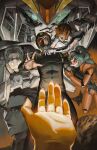  2girls 3boys absurdres amuro_ray axis_(gundam) char's_counterattack commentary earth_(planet) earth_federation earth_federation_space_forces english_commentary ghost gigi_andalusia gundam gundam:_hathaway's_flash hathaway_noa haunting highres kenneth_sleg looking_at_another mafti_nabiyu_erin mecha mecha_pilot_suit mobile_suit multicolored_hair multiple_boys multiple_girls nail_polish neo_zeon normal_suit_(gundam) open_mouth ousia1yang planet pleading_eyes pov pov_hands quess_paraya reaching realistic robot science_fiction v-fin xi_gundam 