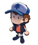  1boy brown_hair chibi chibi_only dipper_pines discount-supervillain full_body gravity_falls hat male_focus shirt shoes short_hair shorts solo standing t-shirt toon_(style) transparent_background vest 
