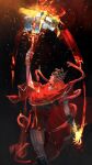  1boy 1other absurdres animal_on_shoulder armor black_snake burning chainmail commentary discord doremy dynamic_pose elden_ring elden_ring:_shadow_of_the_erdtree english_commentary helmet highres holding holding_flame holding_polearm holding_weapon impaled looking_at_another meme messmer_the_impaler ornate ornate_armor ornate_weapon pale_skin polearm red_robe red_shawl red_snake robe shawl single_bracelet single_vambrace sleeveless_tunic snake snake_on_shoulder snake_wrapped_around_body standing vambraces weapon winged_helmet wumpus wumpus_dying_(meme) 