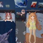  ... 2016_umamusume_promotional_video 2girls absurdres ace_combat ace_combat_7 ace_combat_8 ace_combat_infinity ace_combat_x ace_combat_zero aircraft airplane animal_ears aston_machan_(umamusume) bags_under_eyes barefoot bed_sheet bedroom blue_eyes blush boots brown_hair brown_ribbon brown_shoes camisole cellphone character_print clock closed_mouth commentary controller crutch cup desk desk_lamp digital_clock disposable_cup ear_ribbon english_commentary english_text f-14_tomcat fighter_jet floral_print frown hair_between_eyes handheld_game_console hands_up highres horse_ears horse_girl horse_tail indoors joystick just_hatto lamp long_hair long_sleeves looking_at_viewer lying magazine_(object) map matias_torres mayano_top_gun_(umamusume) meme military_vehicle multicolored_hair multiple_girls open_mouth orange_eyes orange_hair orange_tail pajamas phone pillow playstation_portable poster_(object) ribbon shirt shoes shorts single_hair_streak smile sony streaked_hair tail the_night_before_(meme) tokai_teio_(umamusume) trophy two-tone_hair two_side_up umamusume under_covers unworn_boots v-shaped_eyebrows white_boots white_hair white_shirt white_streaks yellow_camisole yellow_shorts 