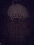  1boy ahoge android animated animated_gif aqua_eyes armor cable character_name commentary danganronpa_(series) danganronpa_v3:_killing_harmony dated english_text hakusoto happy_birthday humanoid_robot k1-b0 looking_at_viewer non-repeating_animation opening_eyes power_armor powering_up robot robot_boy swept_bangs upper_body v-shaped_eyebrows white_hair 