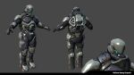  1boy 3d armor armored_bodysuit boots commentary dust_514 english_commentary eve_online from_behind full_body gallente_federation_(eve_online) glowing grey_background heavy_dropsuit_(dust_514) helmet highres juliadream maya_(medium) multiple_views official_art photoshop_(medium) realistic simple_background unreal_engine_(medium) 