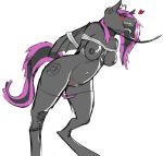  &lt;3 anthro bdsm bondage bound breasts clothed clothing cutie_mark demon_pony double-zr-tap female genitals hi_res leaning leaning_forward leash_and_collar my_little_pony open_mouth panties panties_down partially_clothed pentagram pussy regio rope simple_background solo tongue tongue_out underwear underwear_down white_background 