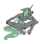  anthro anthrofied arthropod breasts brooding changeling double-zr-tap female friendship_is_magic genitals green_hair hair hasbro hi_res hole_(anatomy) looking_away my_little_pony nipples nude peach_pussy pussy queen_chrysalis_(mlp) simple_background sitting solo spread_legs spreading white_background 