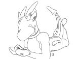  animate_inanimate anthro cellphone collar dragon faceless featureless_face featureless_hands handles horn living_rubber lying male nude on_front phone piercing solo therubberdragon thick_tail 