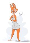  2022 anthro bedroom_eyes breasts canid canine canis clothed clothing diane_foxington dreamworks female fox fur hi_res jonathanchimney mammal narrowed_eyes nude orange_body orange_fur seductive smile solo tagme the_bad_guys towel towel_only 