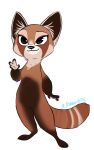  2022 ailurid anthro brown_body brown_fur digital_media_(artwork) featureless_crotch fur hi_res inner_ear_fluff mammal nude red_panda ribbontini signature simple_background solo standing tuft white_background 