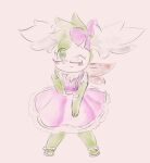  anthro blush bow_ribbon chessy_(shaymin) clothed clothing crossdressing dress eyewear g-raven glasses legendary_pok&eacute;mon male nintendo pok&eacute;mon pok&eacute;mon_(species) shaymin sky_forme_shaymin solo video_games 