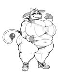  anthro anthrofied belly big_breasts blep breasts cleavage cleavage_overflow clothed clothing female footwear greyscale hoodie horn huge_breasts looking_aside miltank monochrome muffin_top navel nintendo overweight overweight_anthro overweight_female pok&eacute;mon pok&eacute;mon_(species) shoes sneakers solo sweatpants thick_calves thick_thighs tight_clothing tongue tongue_out topwear verybatty video_games 