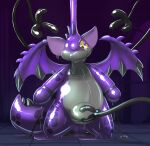  2022 absurd_res anthro bdsm big_bulge bondage bound bulge digital_drawing_(artwork) digital_media_(artwork) dragon drone dronification glistening hi_res jumpstart_games kyrii membrane_(anatomy) membranous_wings millaroth neopet_(species) neopets purple_body rubber scalie scorchio_(neopets) sexotheque simple_background solo spiked_wings spikes spikes_(anatomy) transformation video_games wings yellow_body 