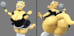  absurd_res alphys animal_humanoid anthro anus big_breasts big_butt blush breasts buckteeth butt clothed clothing coffeewithdicks colored_nails deltarune eyewear female footwear freckles freckles_on_breasts freckles_on_butt freckles_on_chest glasses hi_res holding_object humanoid legwear looking_at_viewer low-angle_view maid_apron maid_collar maid_hat maid_headdress maid_uniform multiple_angles nails nipple_slip nipples raised_tail scalie scalie_humanoid simple_background socks solo teeth thick_thighs tight_clothing undertale_(series) uniform video_games wide_hips worm&#039;s-eye_view yellow_body yellow_skin 