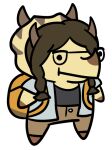  alpha_channel anthro backpack brown_hair ceratopsian clothed clothing dinosaur eyewear facial_horn female glasses goodbye_volcano_high hair horn humanoid mammal ornithischian pigtails reptile scalie simple_background snoot_game_(fan_game) solo stephanie_(gvh) transparent_background triceratops unknown_artist video_games yellow_body yellow_skin 