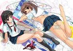  barefoot dildo feet futami_eriko kibina_high_school_uniform kimi_kiss kure_masahiro multiple_girls sakino_asuka school_uniform serafuku strap-on 